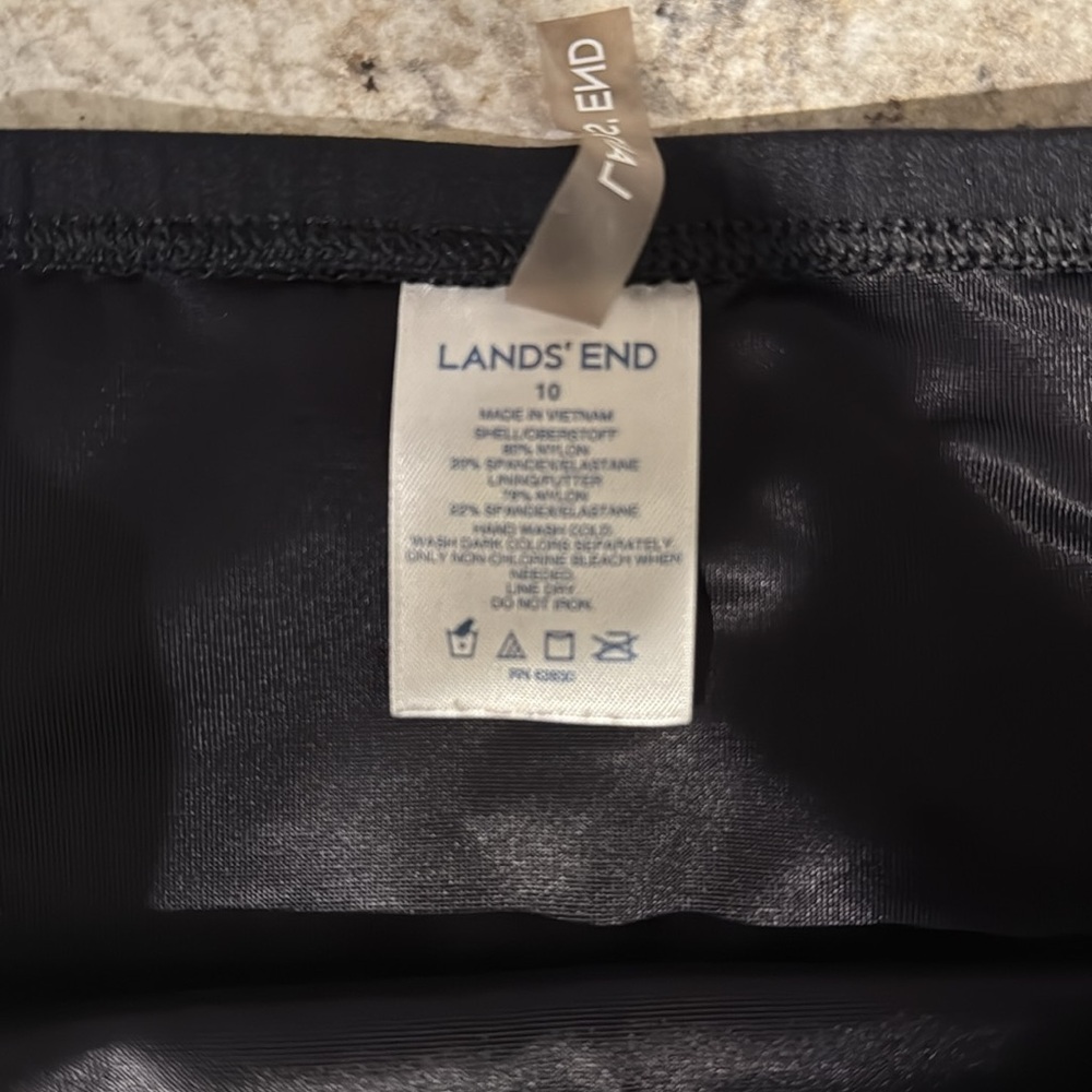 Lands' End Women's Black High-Rise Swim Bottoms - Picture 4 of 5